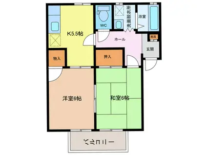 ソエジマハイツ(2K/1階)の間取り写真