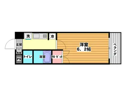 グリーンコーポYAYOI(1K/2階)の間取り写真