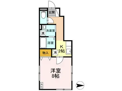 サンパティーク・創(1K/1階)の間取り写真