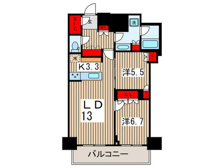 パークアクシス豊洲キャナル 17階階 間取り