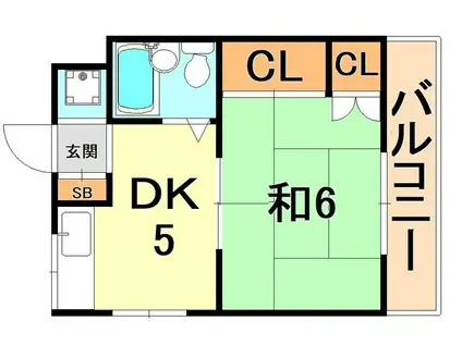 ハイム神田(1DK/2階)の間取り写真