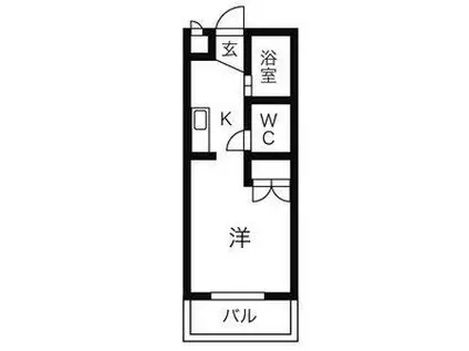 ベレッツァ岐阜(1K/1階)の間取り写真