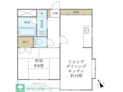 クレル洸雙(1LDK/2階)の間取り写真