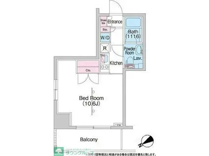 コンフォリア浅草駒形(1K/6階)の間取り写真