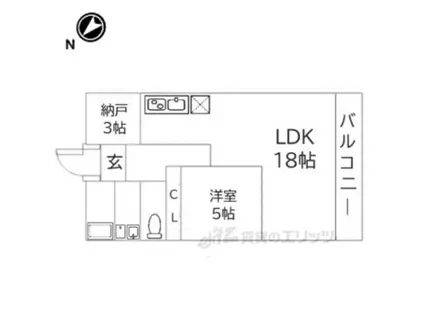 フラワー3番館(2LDK/3階)の間取り写真