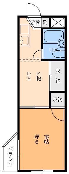 パールハイツ寿(1DK/3階)の間取り写真
