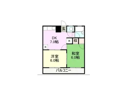リゾートK(2DK/2階)の間取り写真