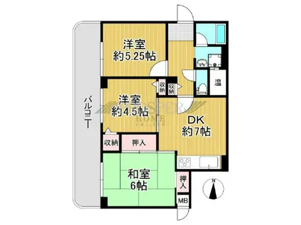 シャルム小阪壱番館(3DK/3階)の間取り写真