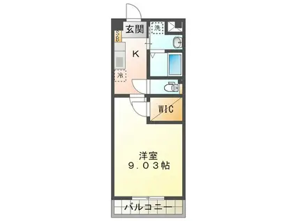 S-FORT鈴鹿(1K/11階)の間取り写真