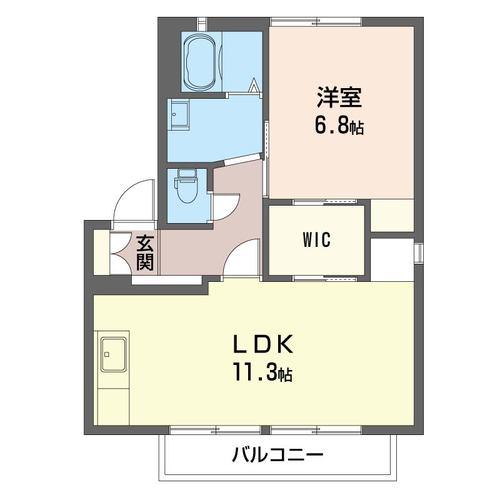 ディアス諏訪D(1LDK/1階)の間取り写真