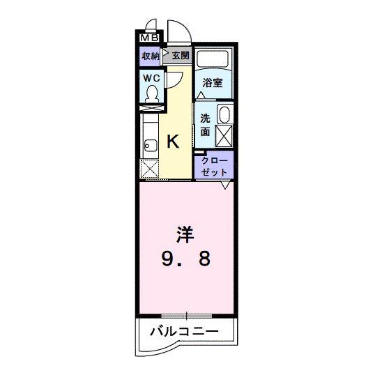 アドラブール(1K/2階)の間取り写真