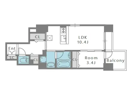ハイデンス梅ヶ枝(1LDK/5階)の間取り写真