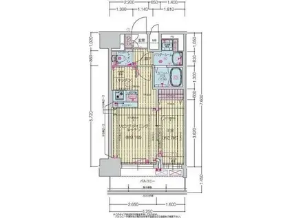 プレサンス上前津ディアシス(1LDK/11階)の間取り写真