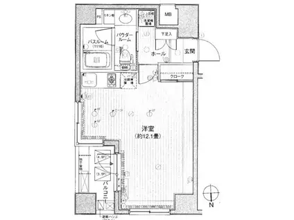 ラグジュアリーアパートメント御徒町(ワンルーム/6階)の間取り写真