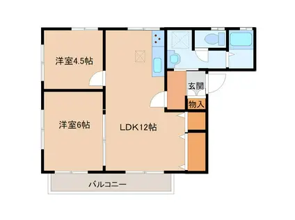 サンピアみどり野(2LDK/1階)の間取り写真