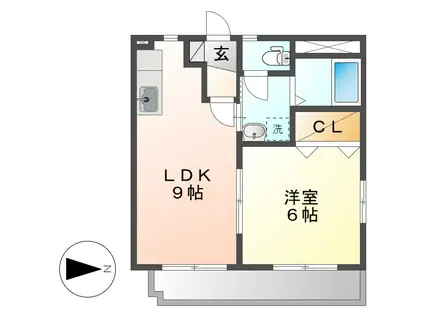 GRAND TIER(1LDK/3階)の間取り写真