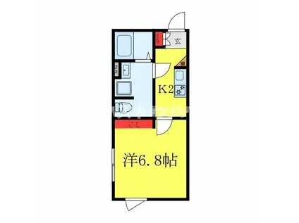 ヒルズコート北千住(1K/3階)の間取り写真