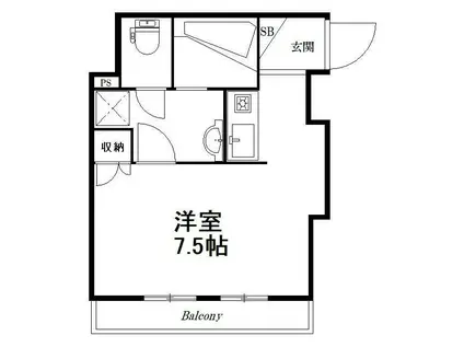 MANCYS自由が丘(ワンルーム/2階)の間取り写真