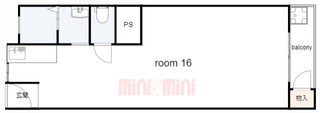 大谷マンション(ワンルーム/10階)の間取り写真