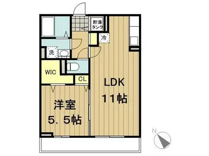 カーメル共栄(1LDK/3階)の間取り写真