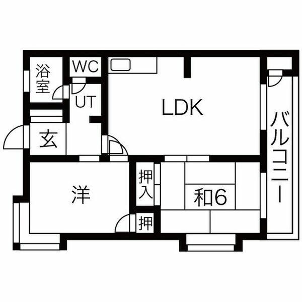レオパレスII(2LDK/1階)の間取り写真