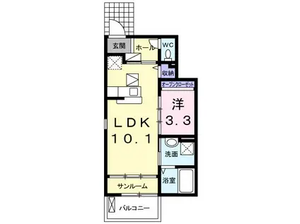 ステッラ丸山(1LDK/1階)の間取り写真