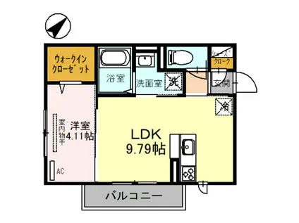 GRAND ESTATE(1LDK/1階)の間取り写真