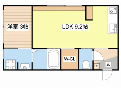 エクセルピーク(1LDK/2階)の間取り写真