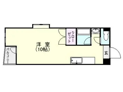 ルネスおごめ(ワンルーム/6階)の間取り写真