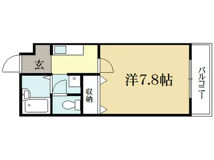 ラ・ヴィ松ヶ崎(1K/1階)の間取り写真