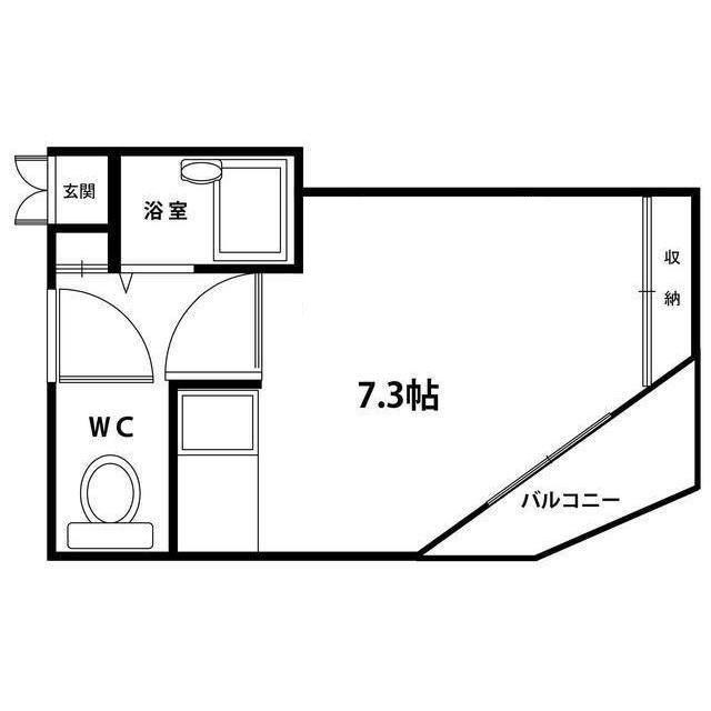 ラピュタ牧野阪(ワンルーム/4階)の間取り写真