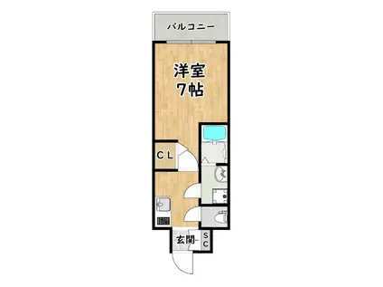 スプランディッドII(1K/3階)の間取り写真