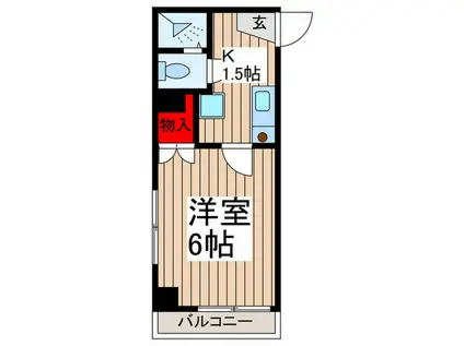 パステラル清瀬(1K/3階)の間取り写真