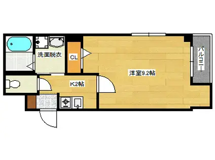 キャッスル大手町(1K/2階)の間取り写真