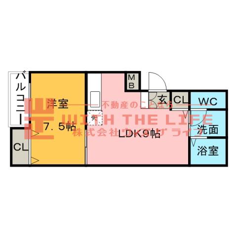 エスペランザ(1LDK/1階)の間取り写真