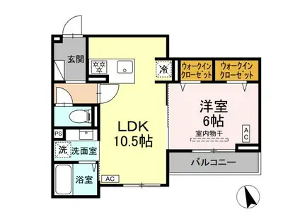 シェーンブルーメ横浜(1LDK/3階)の間取り写真