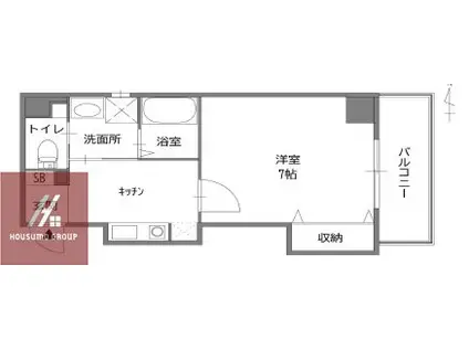 テラスレジデンス梅田東(1K/7階)の間取り写真