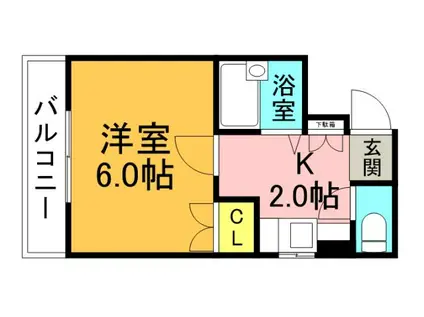 フラット モール(1K/5階)の間取り写真