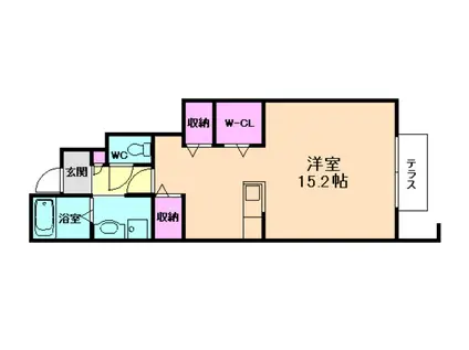 カーサ ヴェルデ(ワンルーム/1階)の間取り写真