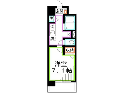 エスペランサ馬部(1K/1階)の間取り写真