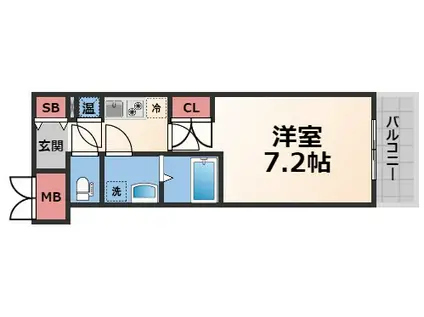 CASSIA高井田 サウス COURT(1K/5階)の間取り写真