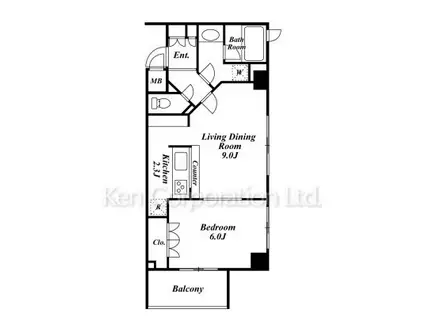 スペーシア三軒茶屋弐番館(1LDK/4階)の間取り写真