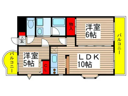 カサグランデIII壱番館(2LDK/1階)の間取り写真