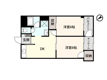 アシスト第5金沢マンション(2DK/1階)の間取り写真