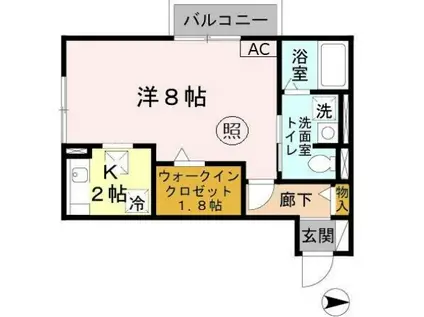 ラフォルテ(1K/1階)の間取り写真