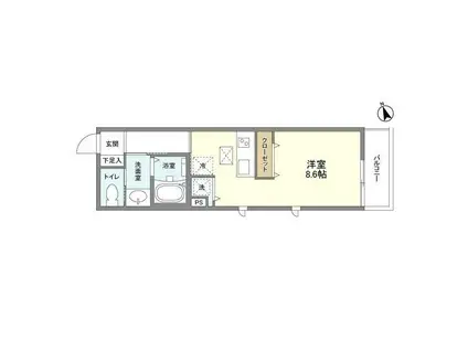 SHIMOKITA APARTMENT(ワンルーム/2階)の間取り写真