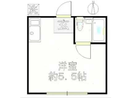 ハイツSS(ワンルーム/1階)の間取り写真