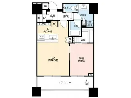 白金ザ・スカイ(1LDK/18階)の間取り写真