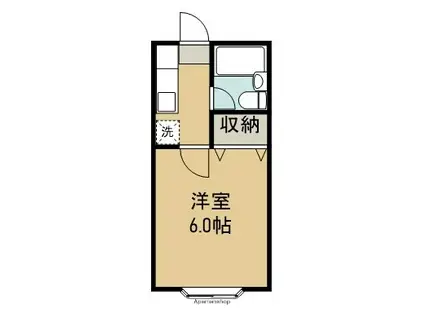 アビタシオン筑波(1K/1階)の間取り写真