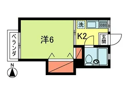 コーポメルヘン(1K/2階)の間取り写真